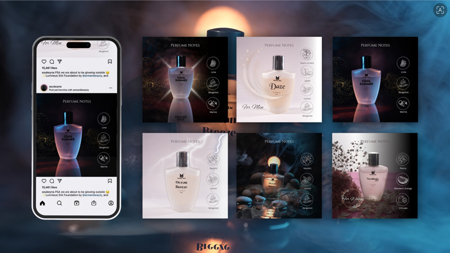 Elevating Fragrance Branding: Social Media Designs for BROAD MEN