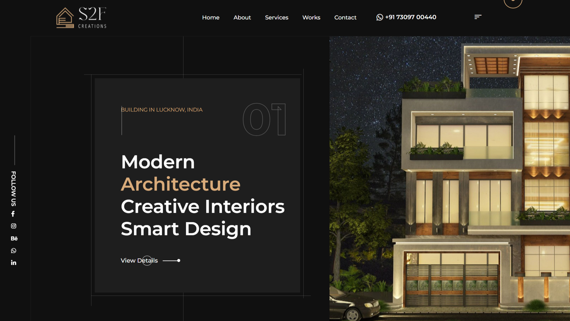 Modern Portfolio Website Design & Development for S2F Creations