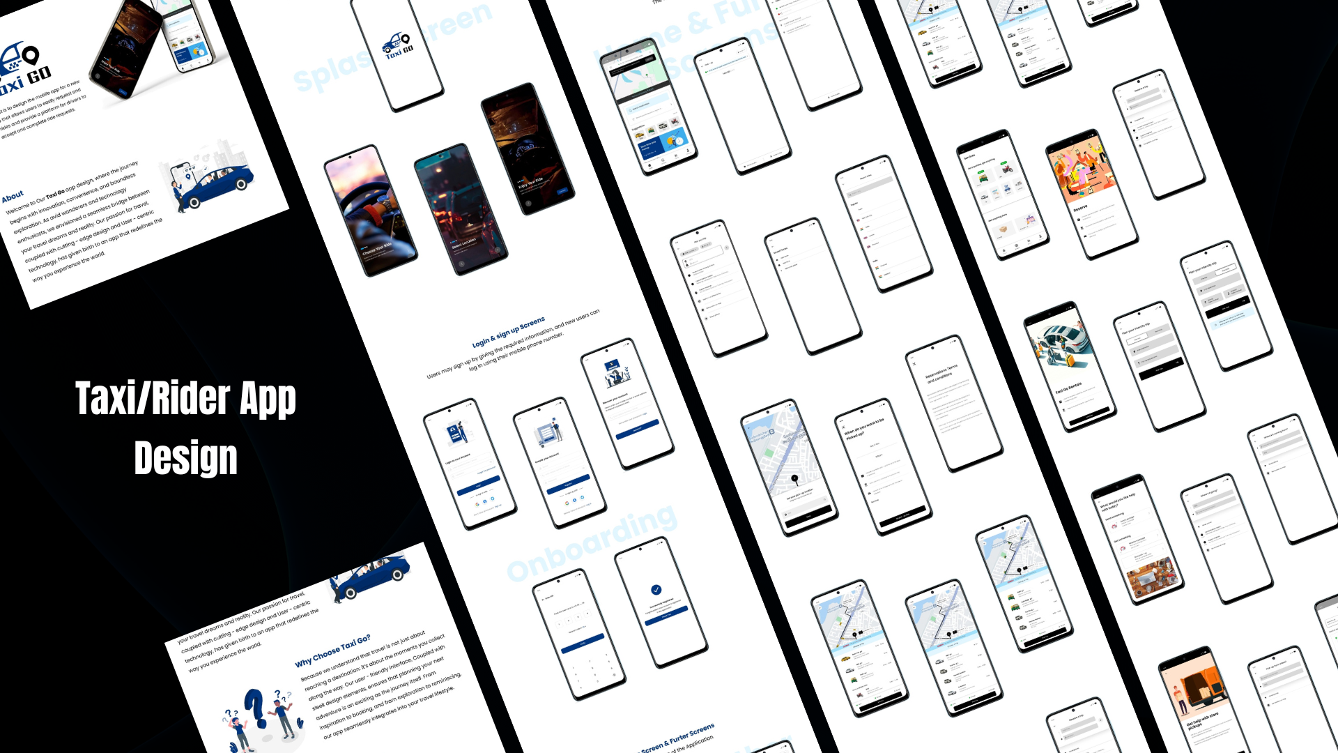Mobile App UI/UX Design for TAXI GO Ride-Hailing Platform