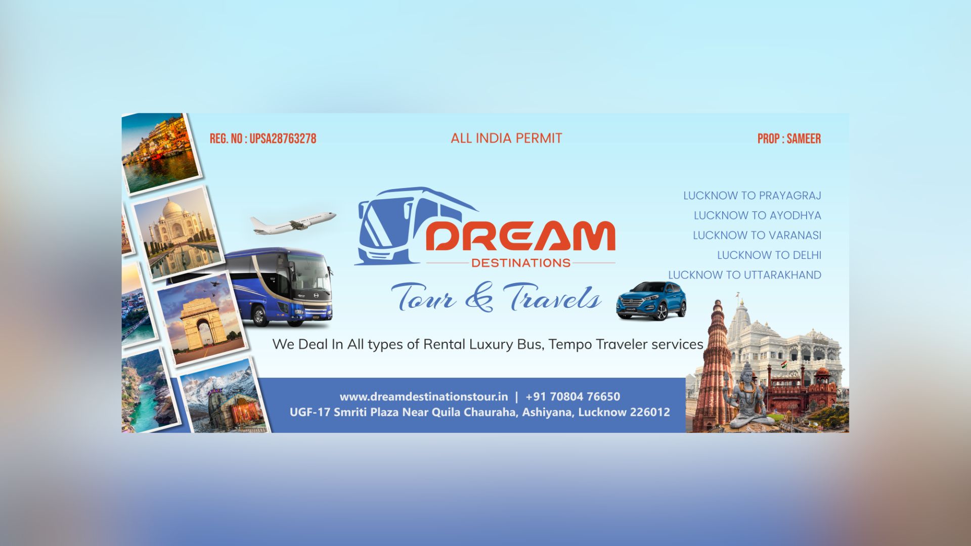 Banner Design for Dream Destinations Tour and Travels