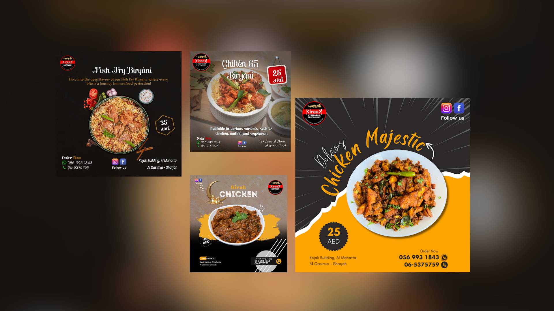 Social Media Creatives for Kiraak Hyderabadi Restaurant