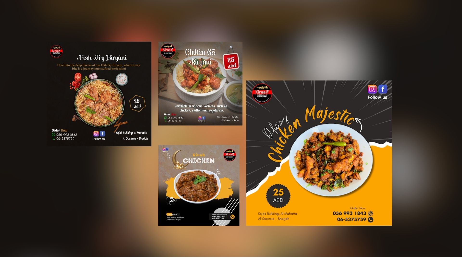 Social Media Creatives for Kiraak Hyderabadi Restaurant