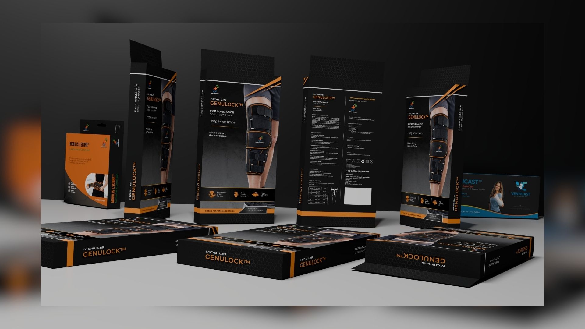 Packaging Design for Mobilis GENULOCK Knee Support Brace
